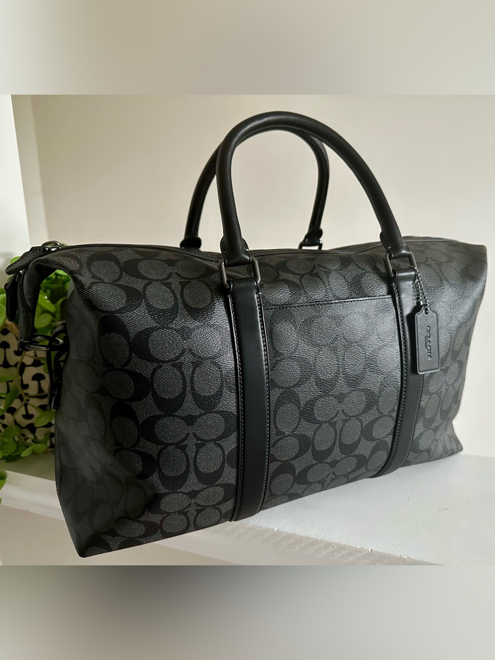 Coach Ellery Black Signature Travel Duffle NWOT - Picture 2 of 16